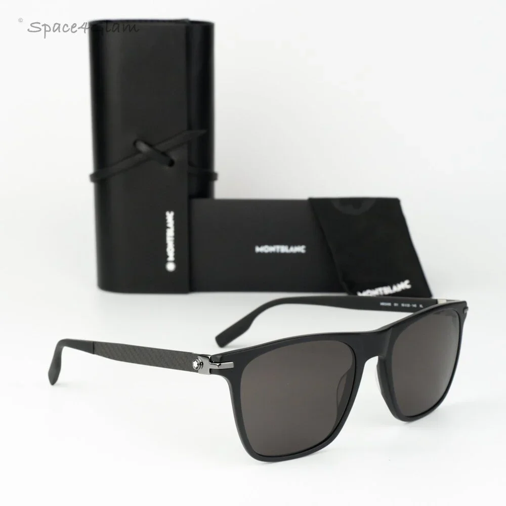 Montblanc Men Sunglasses Black Square MB0248S 001 NEW AUTHENTIC